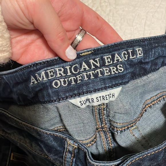 American Eagle Dark Wash Low Rise Skinny Jeans Jeggings - Picture 3 of 4